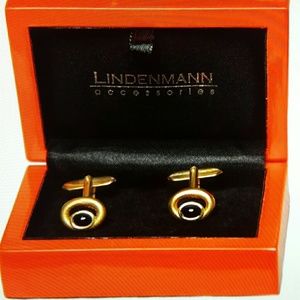 Lindenmann cuff links Gold Black